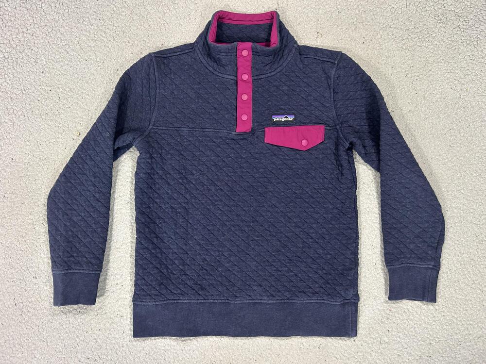 Patagonia Sweatshirt Womens XS Blue Organic Quilt Snap-T Hiking Outdoors Hiking